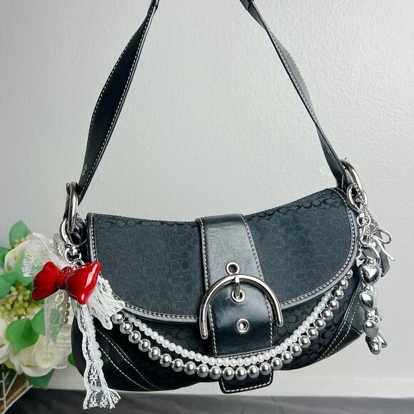 Coach Mini Soho Black Shoulder Bag Y2K 6818 - Picture 1 of 7